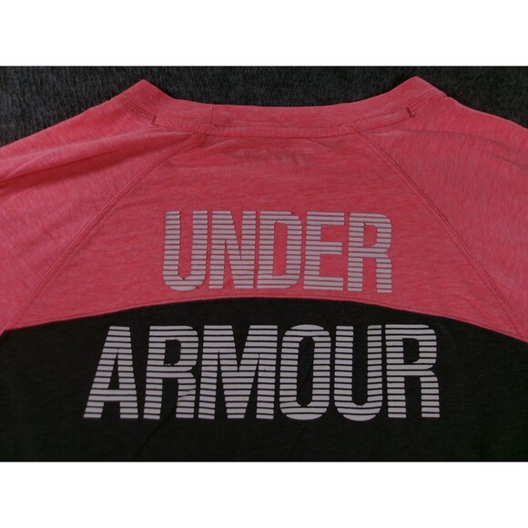 Under Armour Top Women Small Pink Athletic Sporty Training Causal Logo Heatgear - Picture 9 of 10